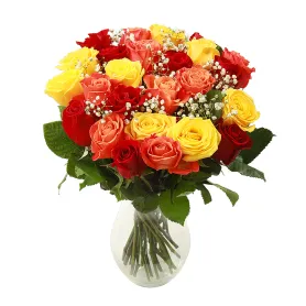 Roses with gypsophila Title «CityFlowers Dubai» in Dubai»