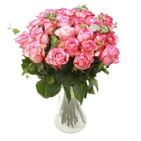 Pink roses with eucalyptus Title «CityFlowers Dubai» in Dubai»