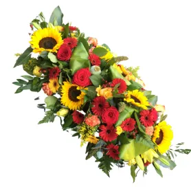 Coffin lid with sunflowers Title «CityFlowers Dubai» in Dubai»